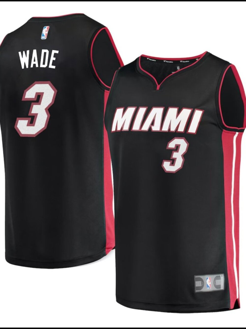 Men's Fanatics Fast Break Jersey-Icon Edition-Miami Heat Dwyane Wade #3-Size 4XL